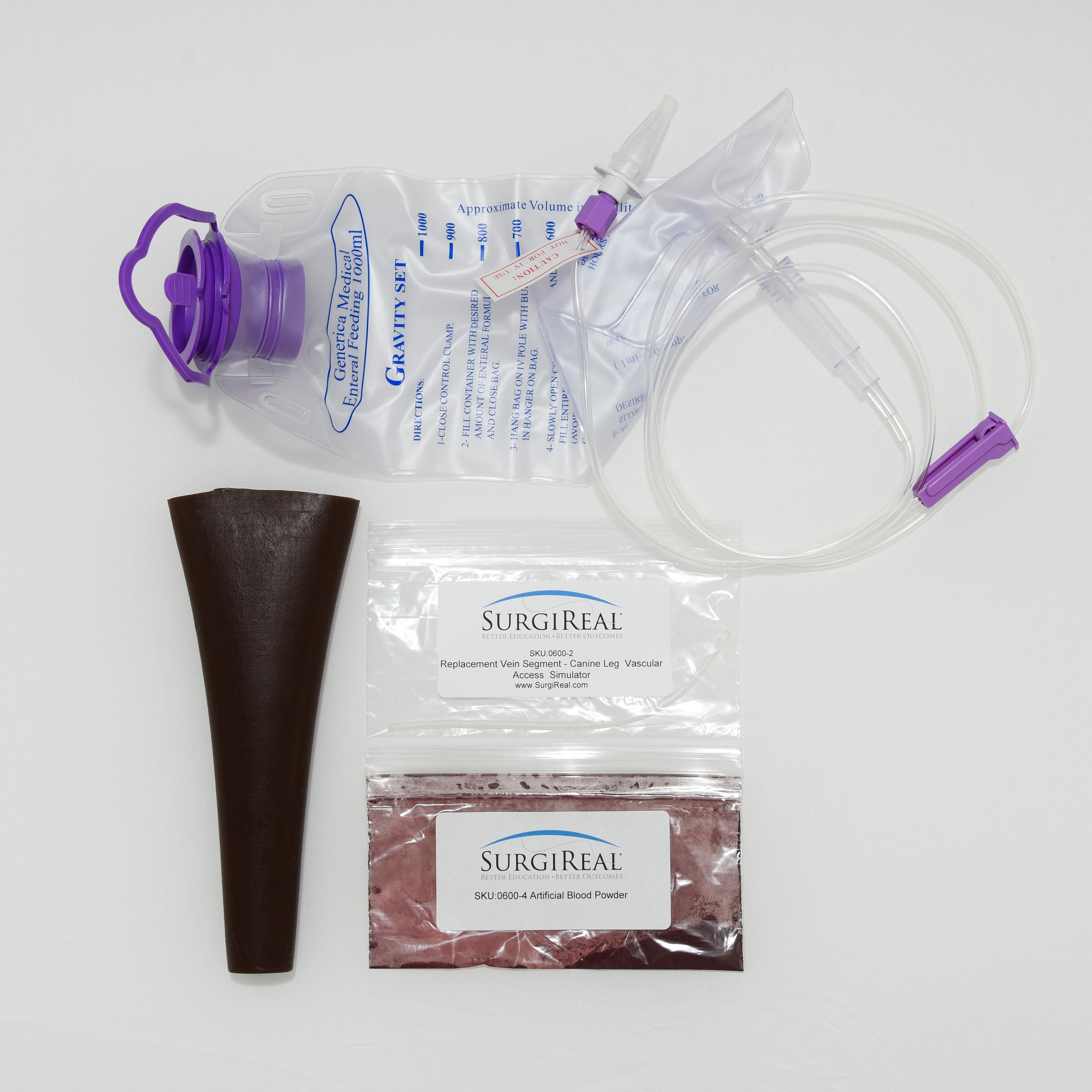 Replacement Bundle: Black Skin, Vein, iv bag & Artificial Blood Powder
