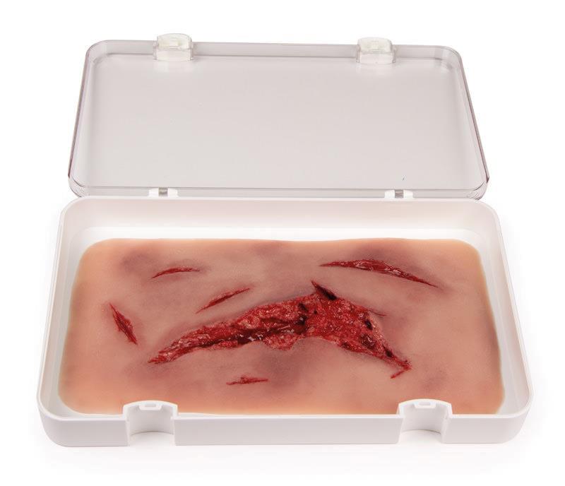 Wound moulage laceration, large with bleeding function