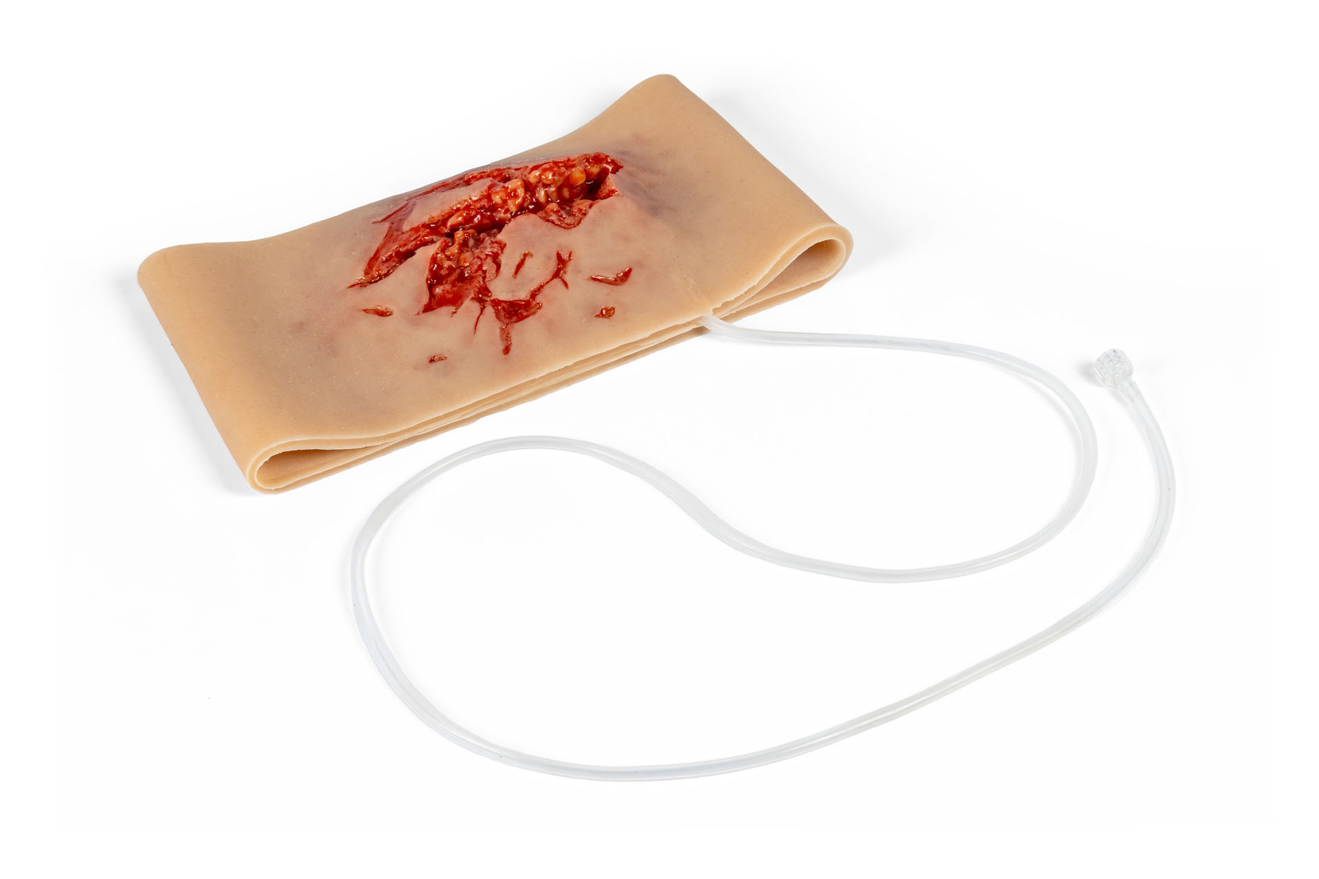 Wound Moulage Sleeve: Thigh Laceration with Bleeding Feature