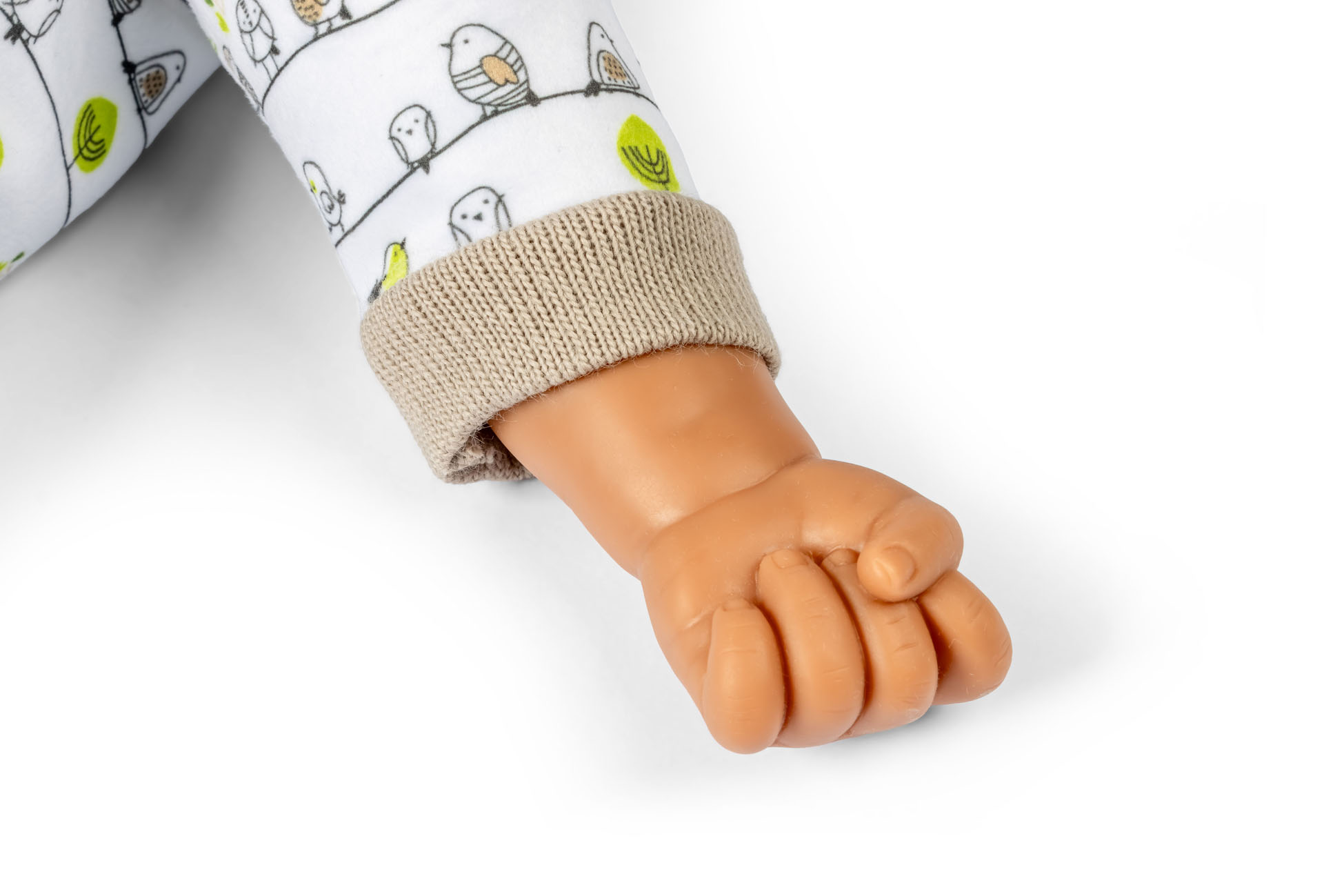 Baby doll for physiotherapy hand closed