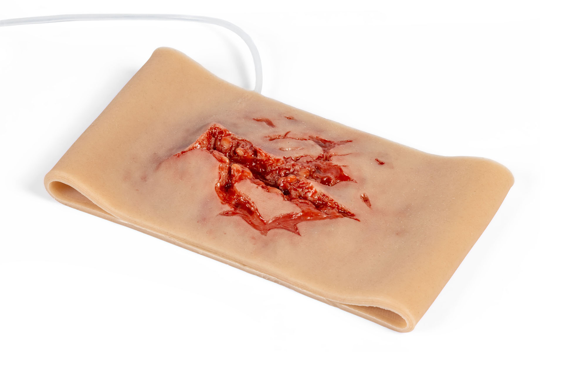 Wound Moulage Sleeve: Thigh Laceration with Bleeding Feature
