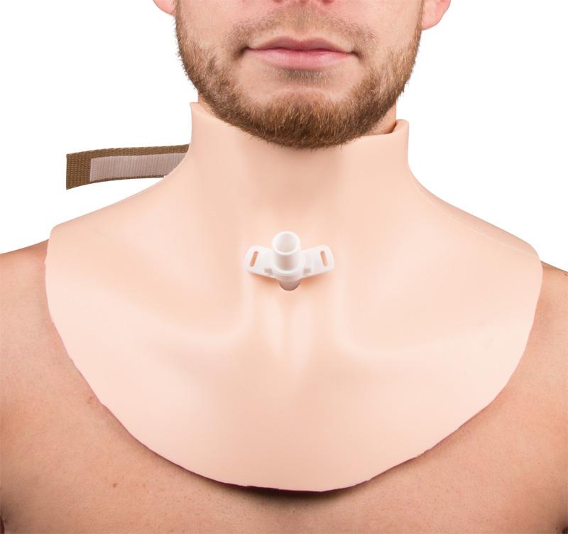 Simulation breast plate for tracheotomy care